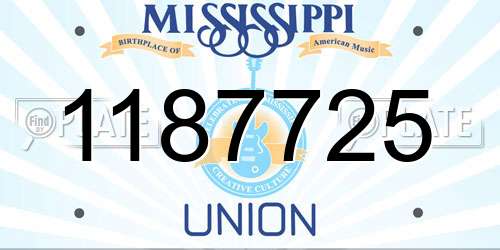 1187725 Mississippi License Plate