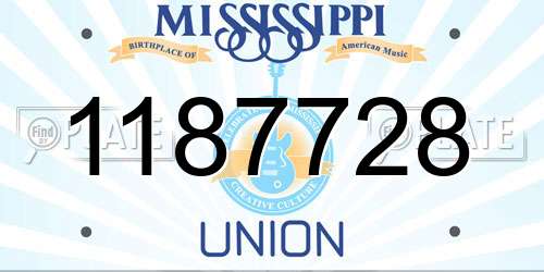 1187728 Mississippi License Plate