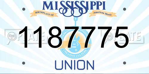 1187775 Mississippi License Plate