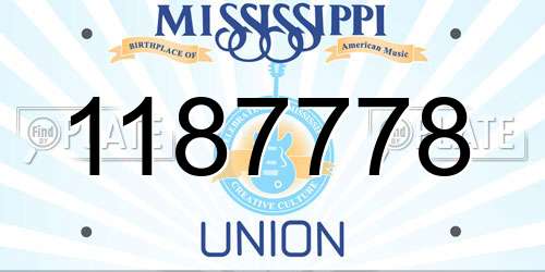 1187778 Mississippi License Plate