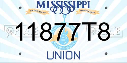 11877T8 Mississippi License Plate
