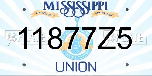 11877Z5 Mississippi License Plate