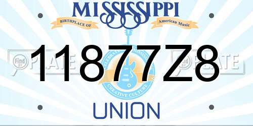 11877Z8 Mississippi License Plate