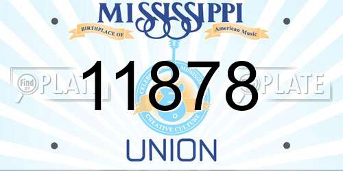 11878 Mississippi License Plate