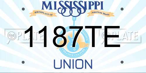 1187TE Mississippi License Plate