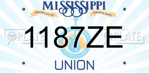 1187ZE Mississippi License Plate