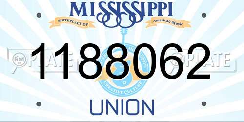 1188062 Mississippi License Plate
