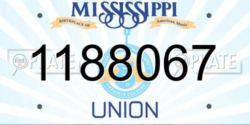 1188067 Mississippi License Plate