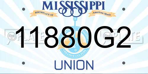 11880G2 Mississippi License Plate
