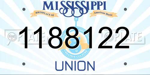 1188122 Mississippi License Plate