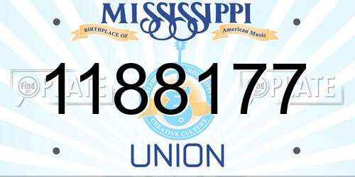 1188177 Mississippi License Plate