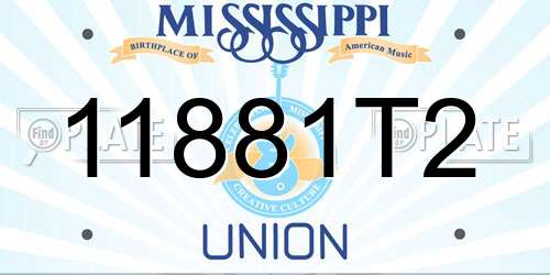 11881T2 Mississippi License Plate