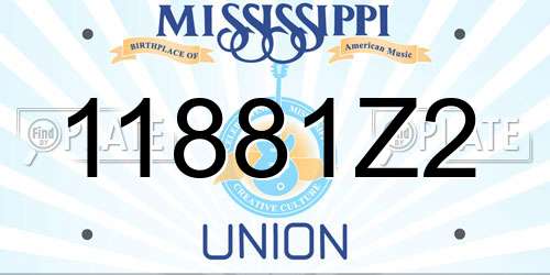 11881Z2 Mississippi License Plate