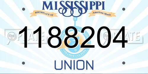 1188204 Mississippi License Plate