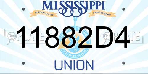 11882D4 Mississippi License Plate