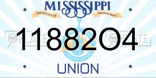 11882O4 Mississippi License Plate
