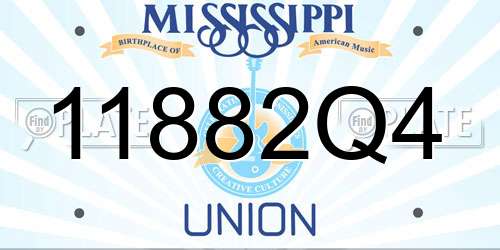 11882Q4 Mississippi License Plate