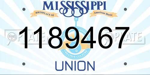 1189467 Mississippi License Plate
