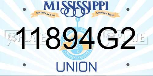 11894G2 Mississippi License Plate