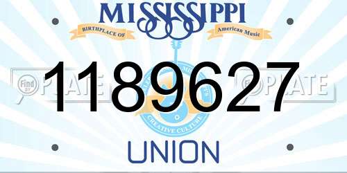 1189627 Mississippi License Plate