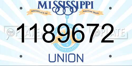 1189672 Mississippi License Plate