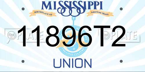 11896T2 Mississippi License Plate