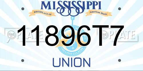 11896T7 Mississippi License Plate