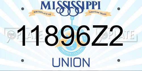 11896Z2 Mississippi License Plate