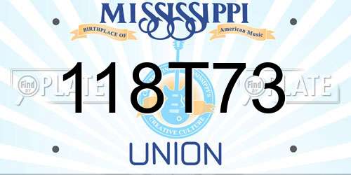 118T73 Mississippi License Plate