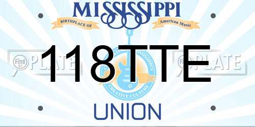 118TTE Mississippi License Plate