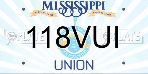 118VUI Mississippi License Plate