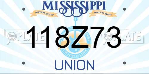 118Z73 Mississippi License Plate