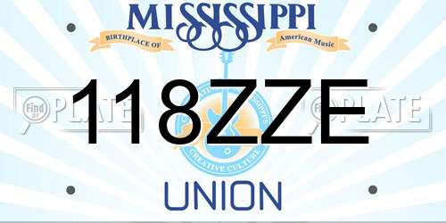 118ZZE Mississippi License Plate