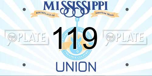 119 Mississippi License Plate