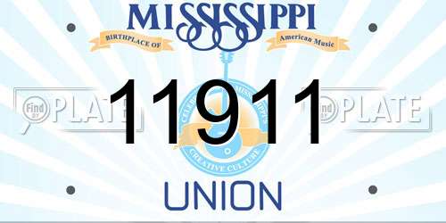 11911 Mississippi License Plate