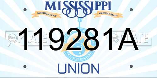 119281A Mississippi License Plate