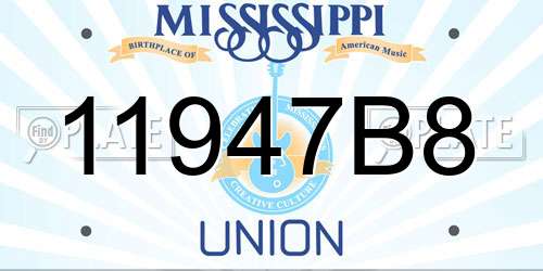 11947B8 Mississippi License Plate