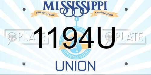 1194U Mississippi License Plate