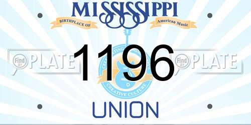1196 Mississippi License Plate