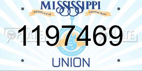 1197469 Mississippi License Plate