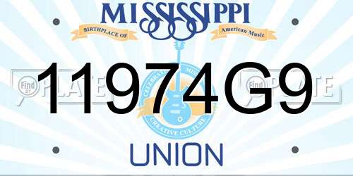 11974G9 Mississippi License Plate