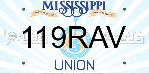 119RAV Mississippi License Plate