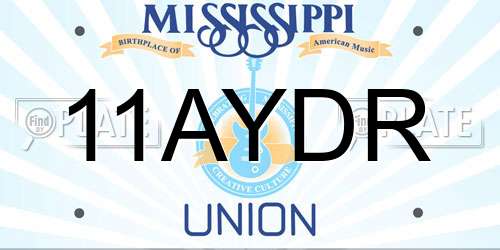11AYDR Mississippi License Plate
