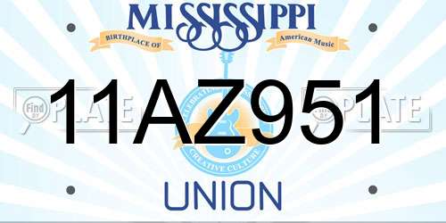 11AZ951 Mississippi License Plate
