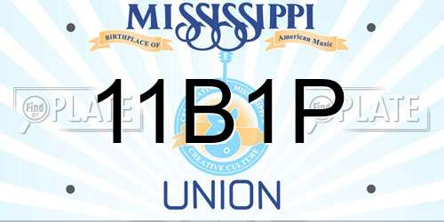 11B1P Mississippi License Plate