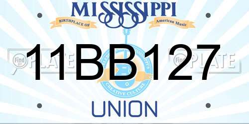 11BB127 Mississippi License Plate
