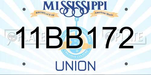 11BB172 Mississippi License Plate