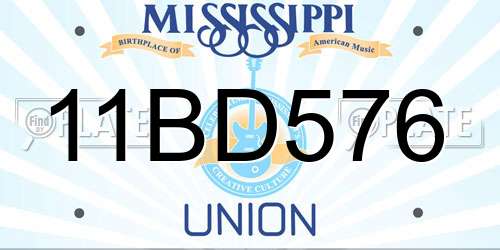 11BD576 Mississippi License Plate