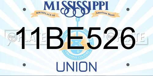 11BE526 Mississippi License Plate