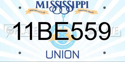 11BE559 Mississippi License Plate